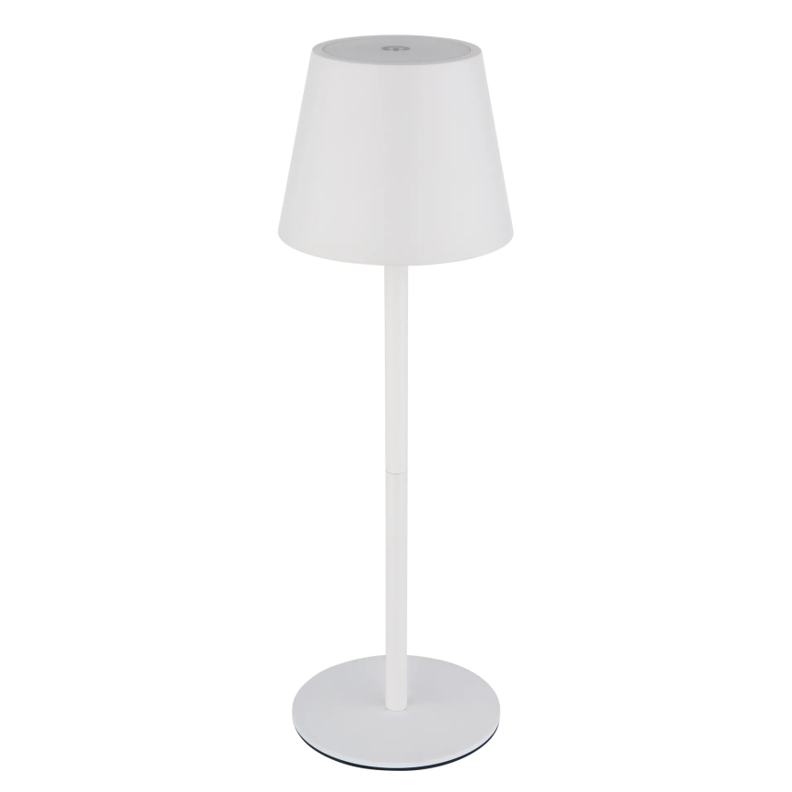 Globo - Himennettävä LED-kosketusohjattu ladattava ulkokäyttöön tarkoitettu pöytälamppu, 3-toiminen, LED/3W/5V, 3000/4000/5000K, IP54, 1800 mAh, valkoinen