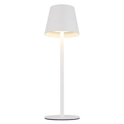 Globo - Himennettävä LED-kosketusohjattu ladattava ulkokäyttöön tarkoitettu pöytälamppu, 3-toiminen, LED/3W/5V, 3000/4000/5000K, IP54, 1800 mAh, valkoinen