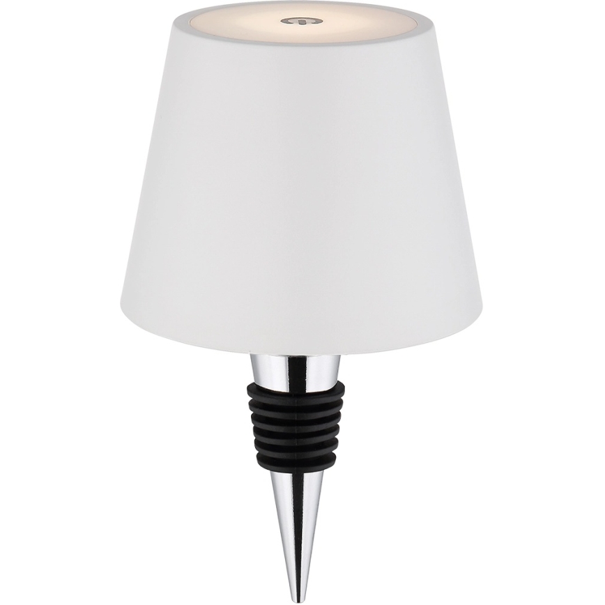 Globo - Himennettävä LED-kosketusohjattu ladattava ulkokäyttöön tarkoitettu pöytälamppu, 3-toiminen, LED/3W/5V, 3000/4000/5000K, IP54, 1800 mAh, valkoinen