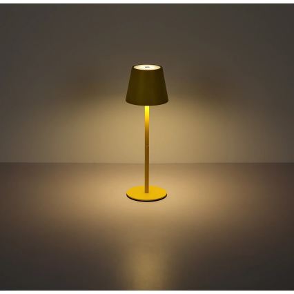 Globo - LED-himmennettävä kosketusohjattu ladattava ulkokäyttöinen pöytävalaisin 3-in-1 LED/3W/5V 3000/4000/5000K IP54 1800 mAh keltainen