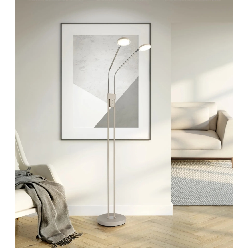 Globo - LED-himennettävä lattiavalaisin 2xLED/6,5W/230V 2700/3350/4000K beige