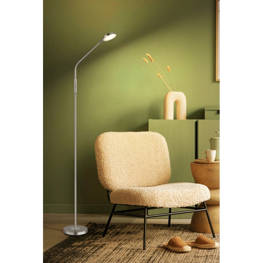 Globo - LED-himmennettävä, kosketusohjattu lattiavalaisin LED/6,5W/230V 2700/3350/4000K mattakromi