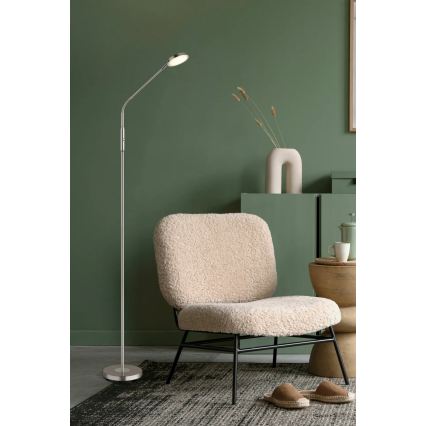 Globo - LED-himmennettävä, kosketusohjattu lattiavalaisin LED/6,5W/230V 2700/3350/4000K mattakromi