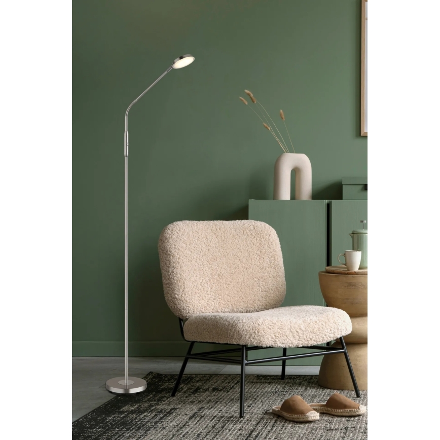 Globo - LED-himmennettävä, kosketusohjattu lattiavalaisin LED/6,5W/230V 2700/3350/4000K mattakromi