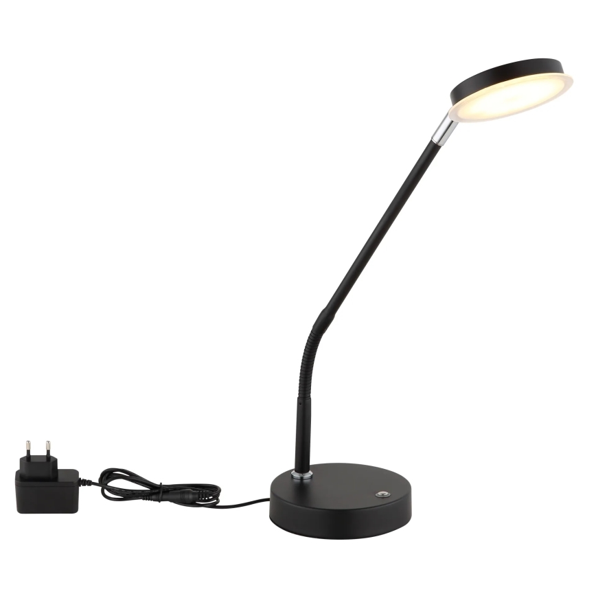 Globo – himmennettävä kosketustoiminnolla varustettu LED-pöytälamppu, 6,5 W, 230 V, 2700/3350/4000 K, musta