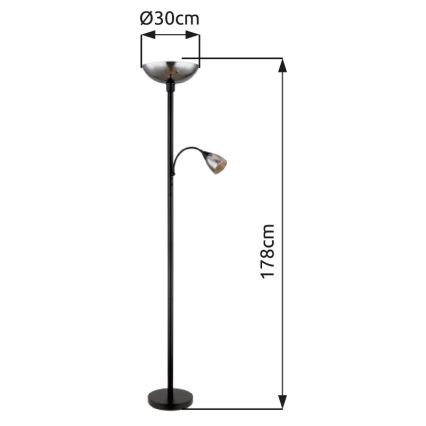 Globo - Lattialamppu 1xE27/60W/230V + 1xE14/40W