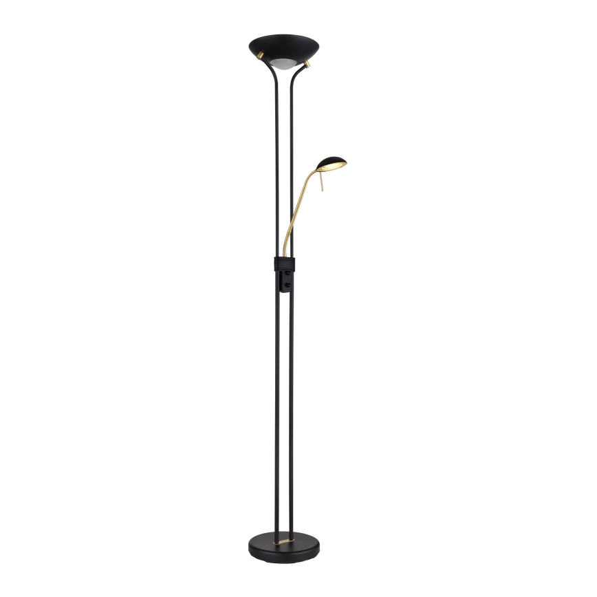 Globo - LED himmennettävä lattiavalaisin LED/20W/230V + LED/5,5W 3000K musta/kulta