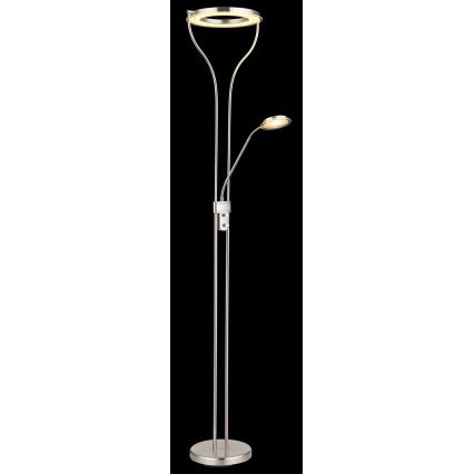 Globo - Himmennettävä LED-lattiavalaisin LED/20W/230V + LED/4W 3000K mattakromi