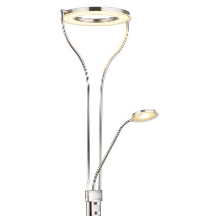 Globo - Himmennettävä LED-lattiavalaisin LED/20W/230V + LED/4W 3000K mattakromi