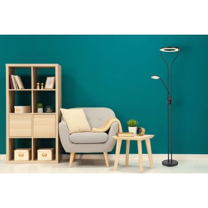 Globo - himennettävä LED-lattiavalaisin LED/20W/230V + LED/4W 3000K musta