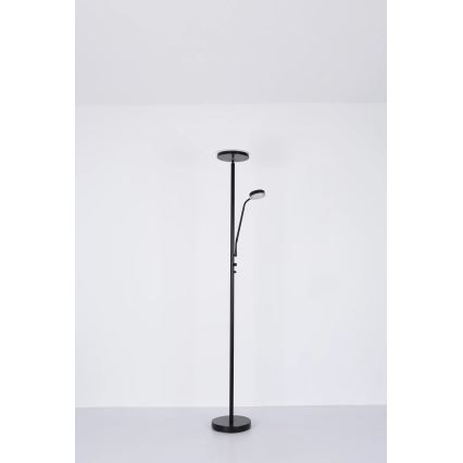Globo - LED-himennettävä lattiavalaisin LED/18,5W/230V + LED/4,5W 3000K musta