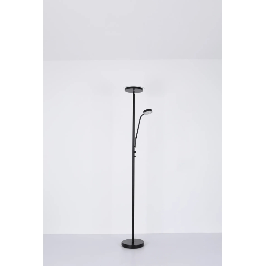 Globo - LED-himennettävä lattiavalaisin LED/18,5W/230V + LED/4,5W 3000K musta