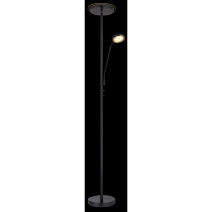 Globo - LED-himennettävä lattiavalaisin LED/18,5W/230V + LED/4,5W 3000K musta