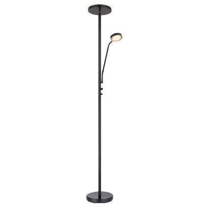 Globo - LED-himennettävä lattiavalaisin LED/18,5W/230V + LED/4,5W 3000K musta