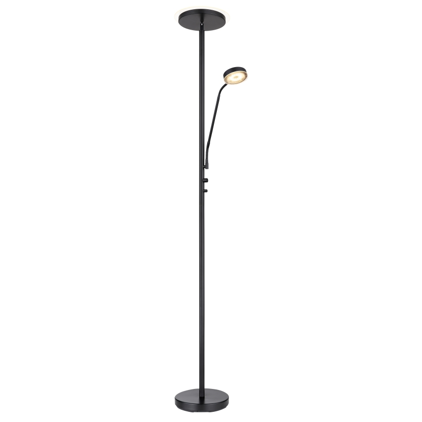 Globo - LED-himennettävä lattiavalaisin LED/18,5W/230V + LED/4,5W 3000K musta