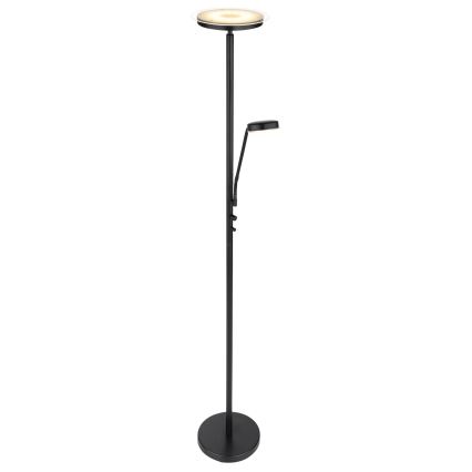 Globo - LED-himennettävä lattiavalaisin LED/18,5W/230V + LED/4,5W 3000K musta
