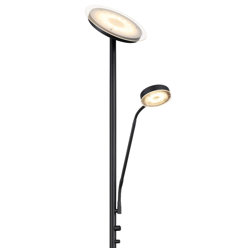 Globo - LED-himennettävä lattiavalaisin LED/18,5W/230V + LED/4,5W 3000K musta