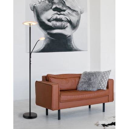 Globo - himmennettävä LED-lattiavalaisin LED/28W/230V + LED/5W 3000K musta