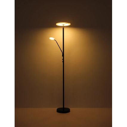 Globo - himmennettävä LED-lattiavalaisin LED/28W/230V + LED/5W 3000K musta