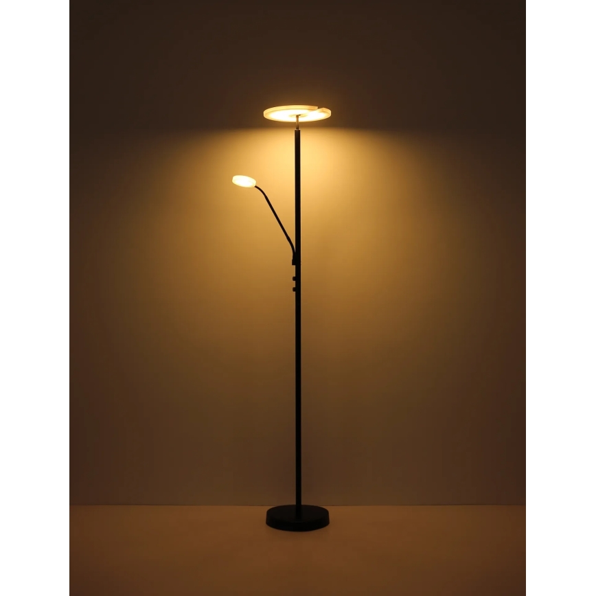 Globo - himmennettävä LED-lattiavalaisin LED/28W/230V + LED/5W 3000K musta