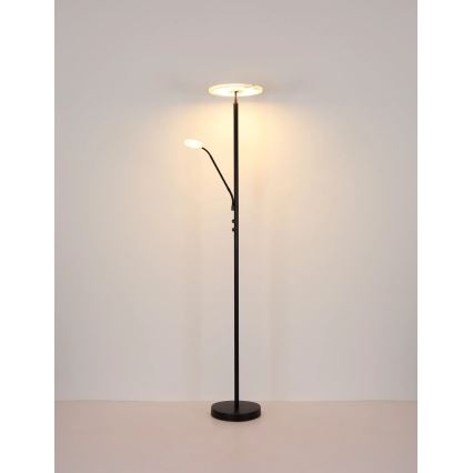 Globo - himmennettävä LED-lattiavalaisin LED/28W/230V + LED/5W 3000K musta