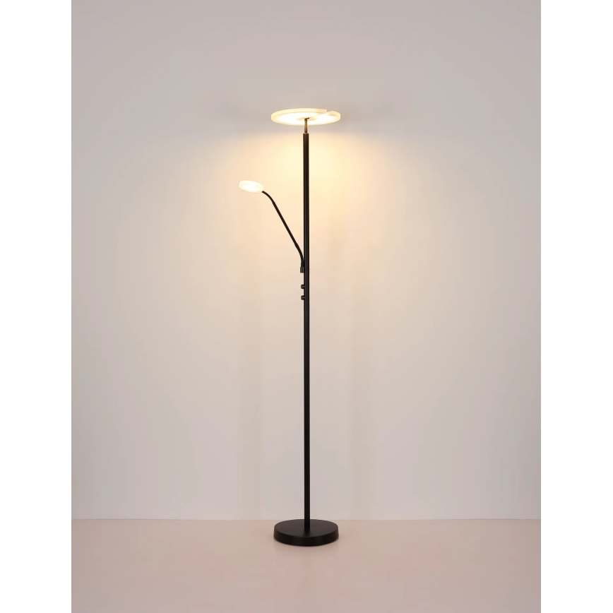 Globo - himmennettävä LED-lattiavalaisin LED/28W/230V + LED/5W 3000K musta