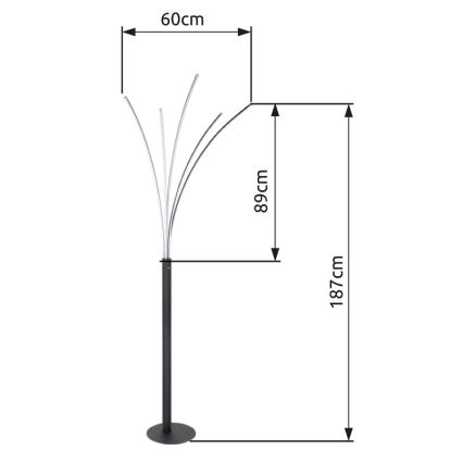 Globo - Himennettävä kosketusohjattu lattiavalaisin LED/36W/230V musta
