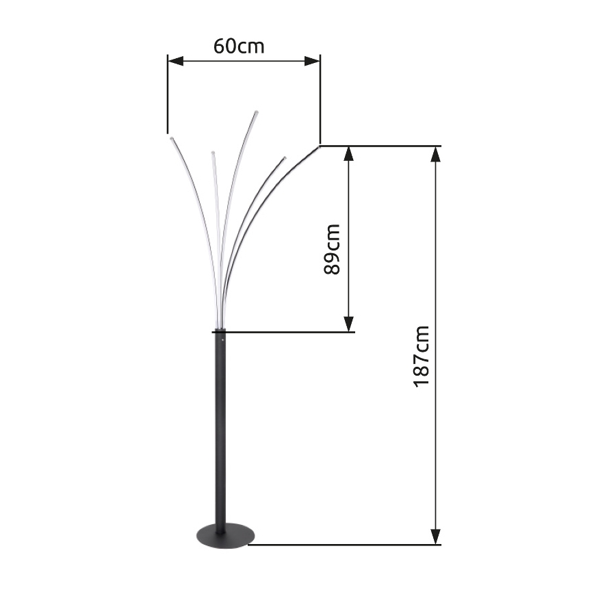Globo - Himennettävä kosketusohjattu lattiavalaisin LED/36W/230V musta