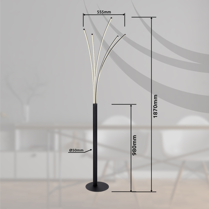 Globo - LED-himmennettävä lattiavalaisin LED/36W/230V 3000-6000K Wi-Fi Tuya + kaukosäädin