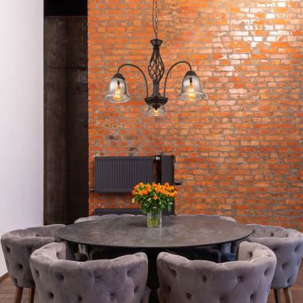 Globo - Kattokruunu ketjussa 3xE27/60W/230V