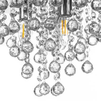 Globo - Kattovalo 3xE14/40W/230V halkaisija 38 cm kiiltävä kromi