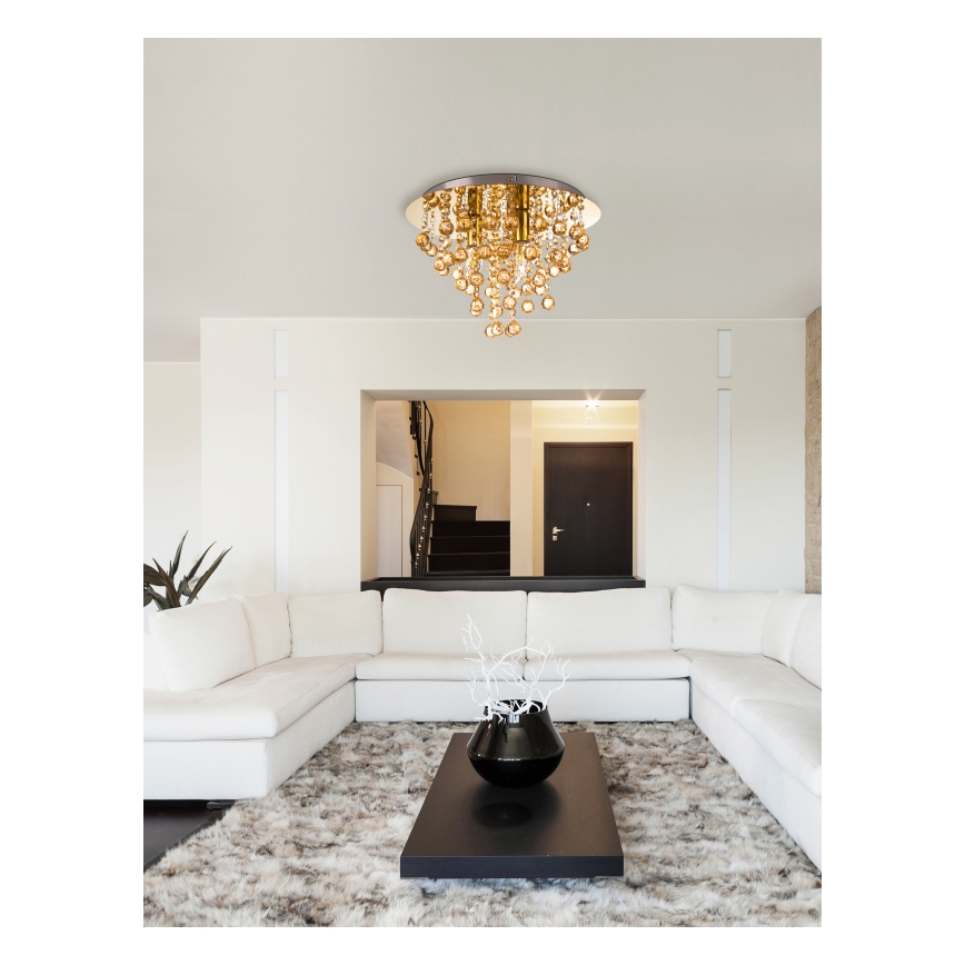 Globo - Kattovalo 3xE14/40W/230V halkaisija 38 cm kulta