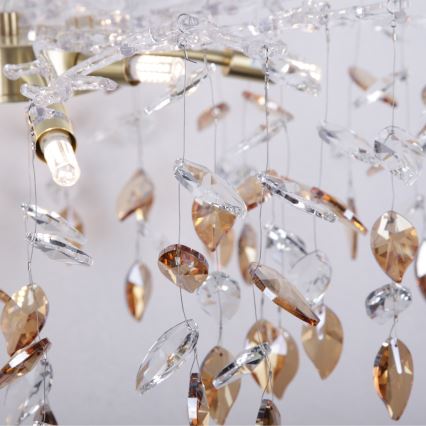 Globo - Kattokruunu johdossa 8xG9/8W/230V halkaisija 61 cm kulta