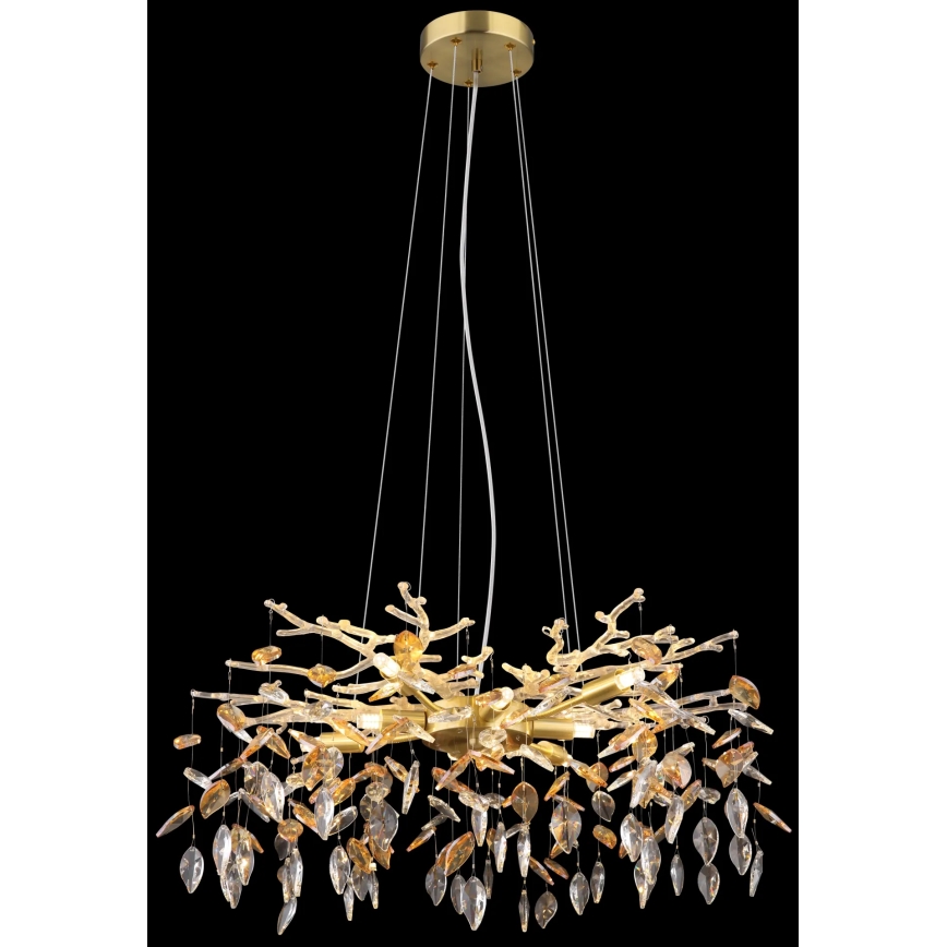 Globo - Kattokruunu johdossa 8xG9/8W/230V halkaisija 61 cm kulta