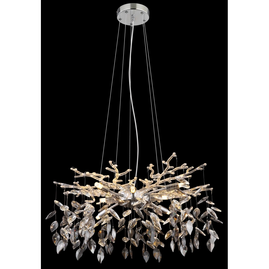 Globo - Kattokruunu johdossa 8xG9/8W/230V halkaisija 61 cm kiiltävä kromi