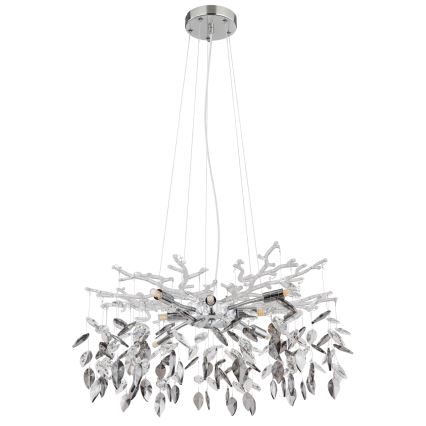 Globo - Kattokruunu johdossa 8xG9/8W/230V halkaisija 61 cm kiiltävä kromi