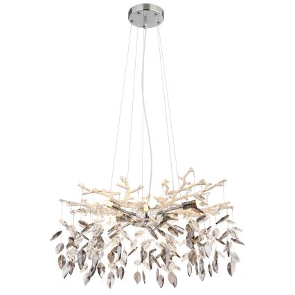 Globo - Kattokruunu johdossa 8xG9/8W/230V halkaisija 61 cm kiiltävä kromi