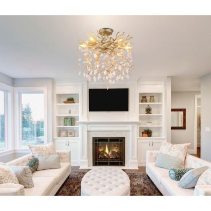 Globo - Kattokruunu varrella 6xE14/40W/230V kultainen