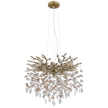 Globo - Riippuvalaisin vaijerilla 8xE14/40W/230V, kullanvärinen