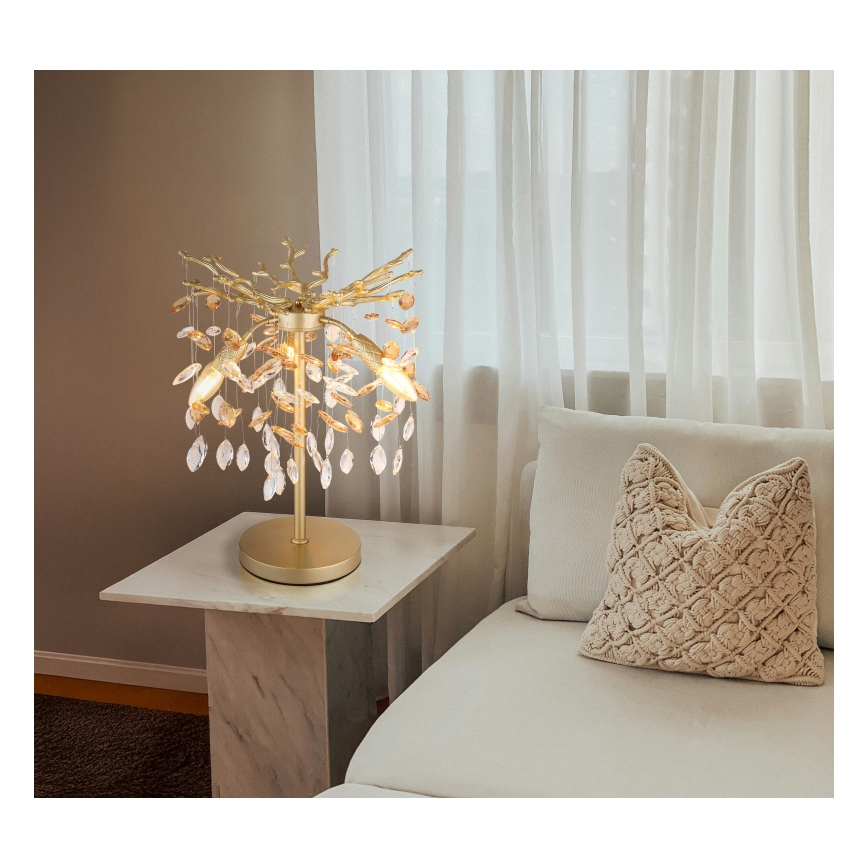 Globo - Pöytävalaisin 3xE14/40W/230V, kultainen