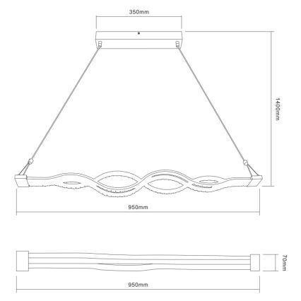Globo - himennettävä LED-riippuvalaisin vaijerilla LED/30W/230V + kaukosäädin