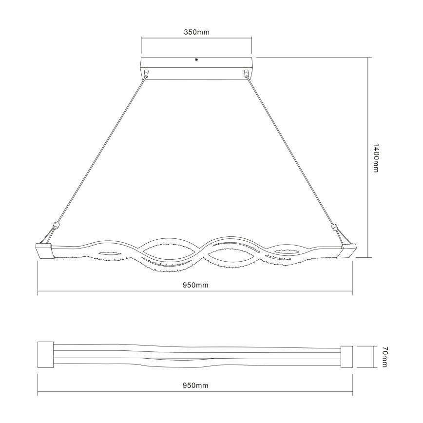 Globo - himennettävä LED-riippuvalaisin vaijerilla LED/30W/230V + kaukosäädin