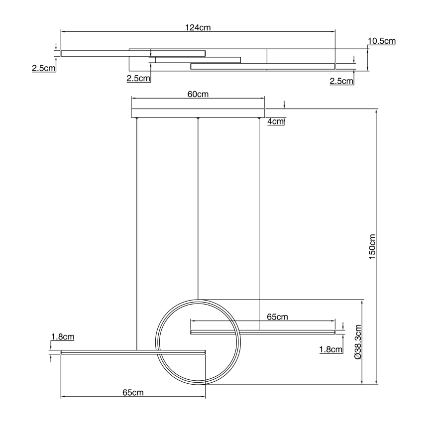 Globo - Himmennettävä LED-kattokruunu narussa LED/50W/230V + kauko-ohjaus