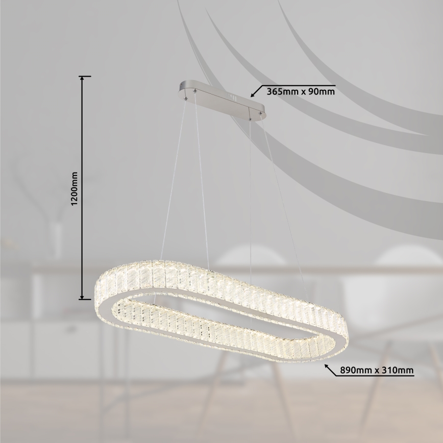 Globo - LED himmennettävä kattokruunu johdolla LED/58W/230V 2700-6000K + kaukosäädin