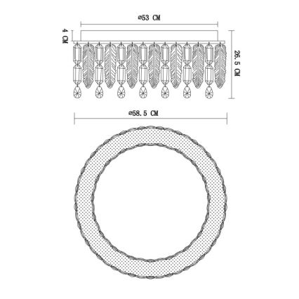 Globo - LED-kattovalaisin LED/58W/230V 2700-6000K halkaisija 58,5 cm + kaukosäädin