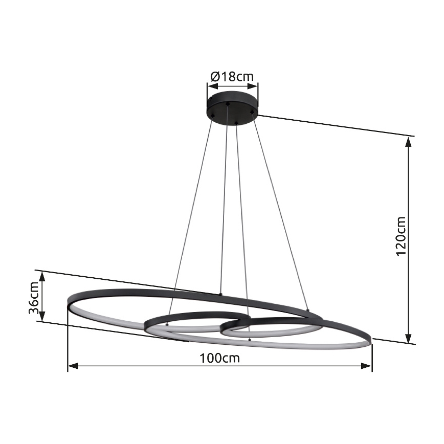 Globo - LED-riippuvalaisin johdolla LED/39W/230V 2700/4000/6500K