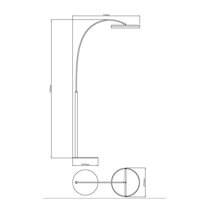 Globo - LED-himmennettävä, kosketustoiminnolla varustettu lattiavalaisin LED/24W/230V 3000/4000/6000K