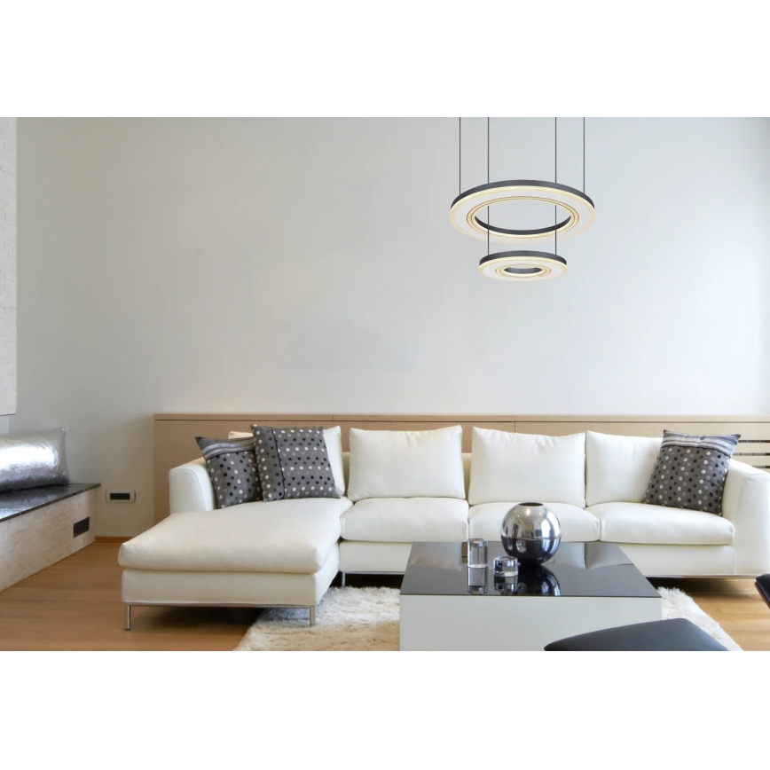 Globo - Himmennettävä LED-kattokruunu johdossa LED/50W/230V 2700-6000K halkaisija 50 cm musta + kauko-ohjaus