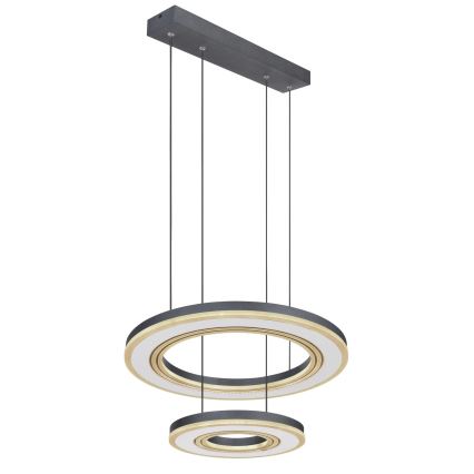 Globo - Himmennettävä LED-kattokruunu johdossa LED/50W/230V 2700-6000K halkaisija 50 cm musta + kauko-ohjaus