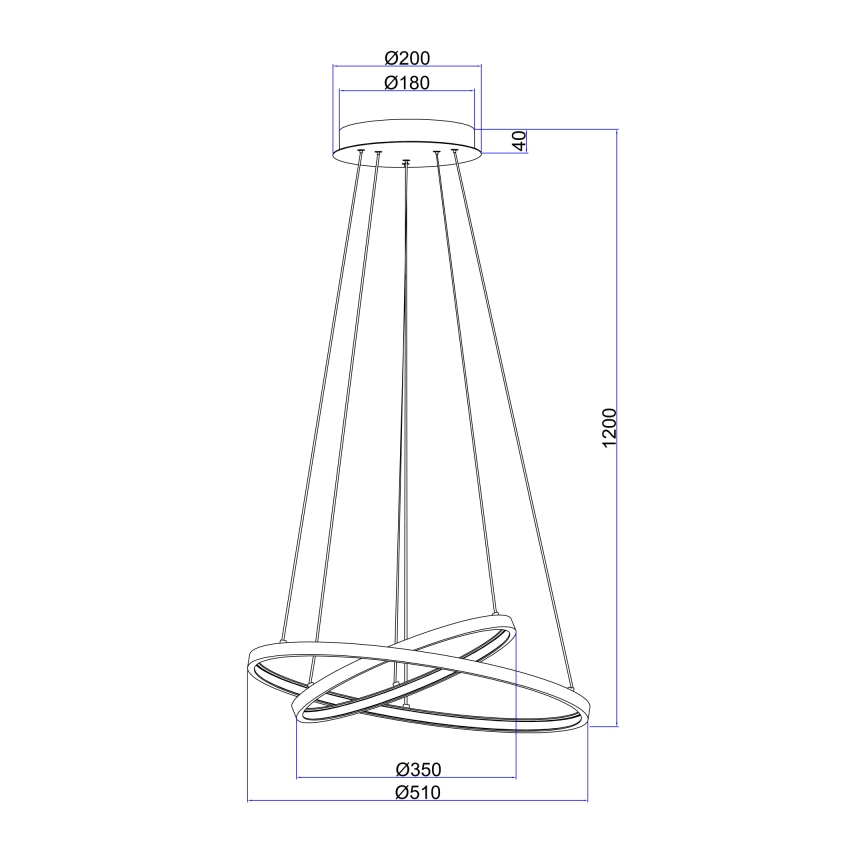Globo - LED himmennettävä kattokruunu johdolla 2xLED/21W/230V